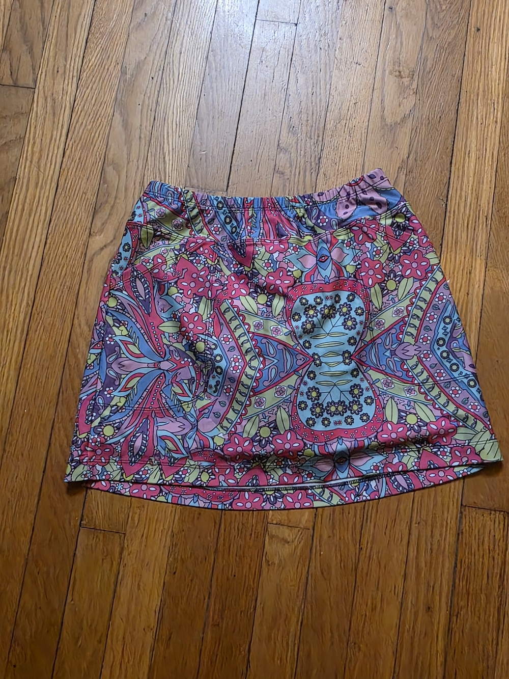 Skinz Paisley Floral Mini Skirt - Pink, Blue, Yellow - Picture 2 of 3
